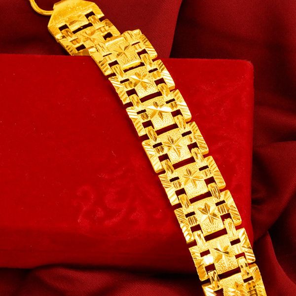 2cm wide men bracelet wrist chain solid hip hop 18k yellow gold filled classic male jewelry gift 23cm statement rock bracelet, Black
2cm wide men bracelet wrist chain solid hip hop 18k yellow gold filled classic male jewelry gift 23cm statement rock bracelet, Black
