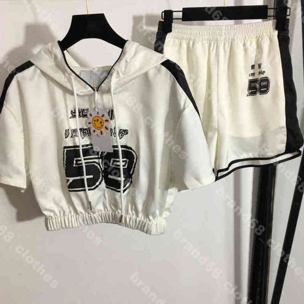 high end fashion women's two piece pants n.o 58 short sleeve hoodies elastic waist casual shorts summer tracksuit luxury female apparel, White
high end fashion women's two piece pants n.o 58 short sleeve hoodies elastic waist casual shorts summer tracksuit luxury female apparel, White