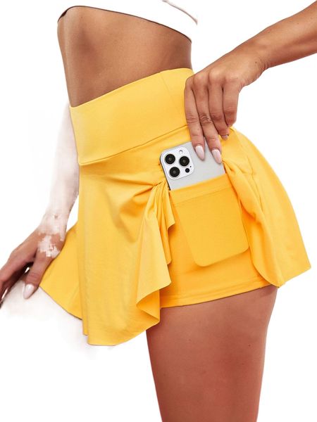 softness phone pocket sports skort 526j#, Gray