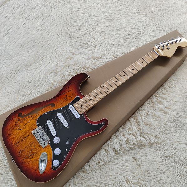 electric guitar brown bright pattern body 6 strings semi hollow passive pickup good timbre delivery to home
electric guitar brown bright pattern body 6 strings semi hollow passive pickup good timbre delivery to home