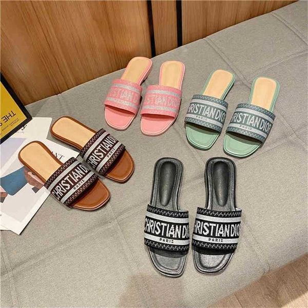 flat slippers fairy style embroidered one line with letters for casual sandals women slides shoes, Black
flat slippers fairy style embroidered one line with letters for casual sandals women slides shoes, Black
