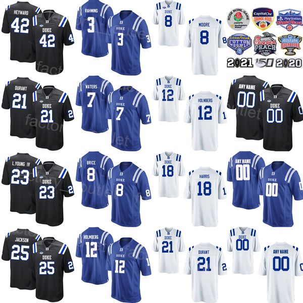 ncaa football duke blue devils college jersey 42 shaka heyward 23 lummie young iv 8 chase brice 25 deon jackson 18 quentin harris 3 tj rahmi, Black
ncaa football duke blue devils college jersey 42 shaka heyward 23 lummie young iv 8 chase brice 25 deon jackson 18 quentin harris 3 tj rahmi, Black