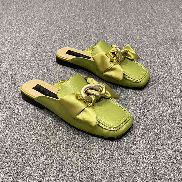 slippers women s shoes spring new sandals bow metal outside wear half mules flat with 220516, Black
slippers women s shoes spring new sandals bow metal outside wear half mules flat with 220516, Black