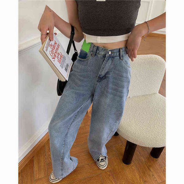 vintage loose female straight jeans trousers high waist button split women wide leg denim pants summer ladies pantn t220728, Blue
vintage loose female straight jeans trousers high waist button split women wide leg denim pants summer ladies pantn t220728, Blue