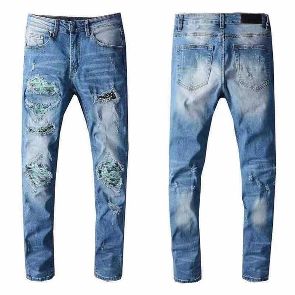 european and american summer hip-hop high-street fashion stitching men's designer motorcycle slim-fit brand jeans, washable retro torn, Blue
european and american summer hip-hop high-street fashion stitching men's designer motorcycle slim-fit brand jeans, washable retro torn, Blue