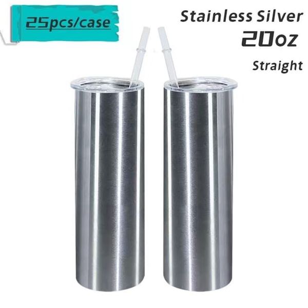 20oz sublimation silver straight tumblers stainless steel double wall coffee mug vacuum insulated wine tumblers with straw and llid
20oz sublimation silver straight tumblers stainless steel double wall coffee mug vacuum insulated wine tumblers with straw and llid