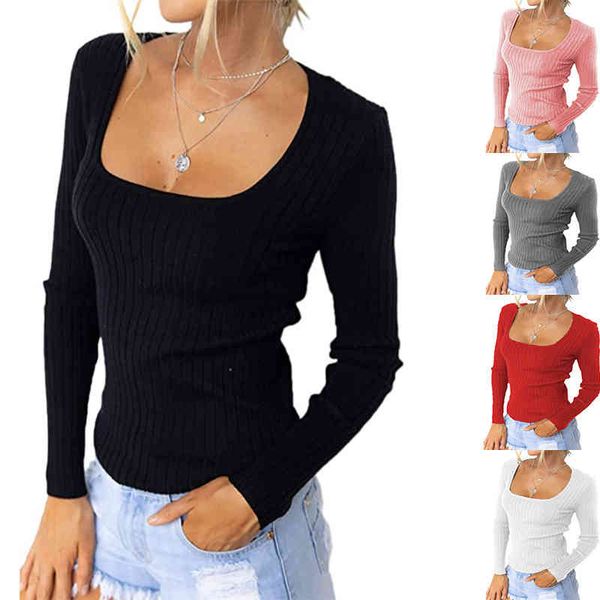 women's t-shirt 2022 autumn and winter women's clothing solid color knitted square neck long sleeve slim fit shirt t-shirt vtrz, White
women's t-shirt 2022 autumn and winter women's clothing solid color knitted square neck long sleeve slim fit shirt t-shirt vtrz, White