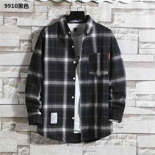 plaid shirt men's long-sleeved korean version of the loose trend handsome large size student coat spring/summer men's s 210331, White;black
plaid shirt men's long-sleeved korean version of the loose trend handsome large size student coat spring/summer men's s 210331, White;black
