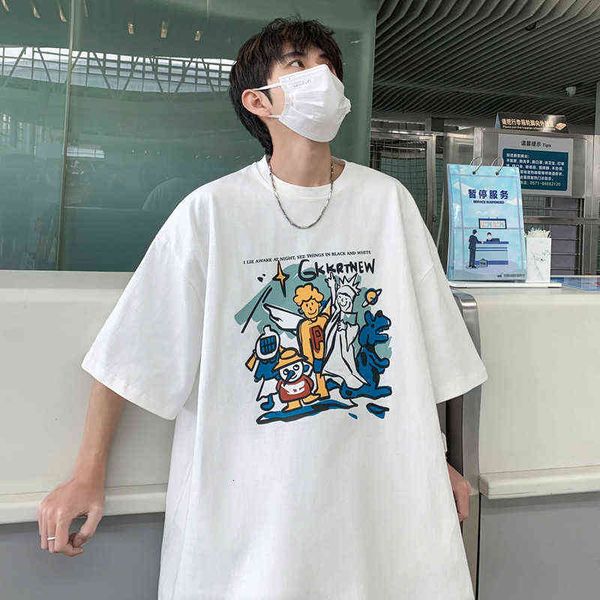 designer men's t-shirt 2022 spring loose round neck men's fashion short sleeve t-shirt, White;black
designer men's t-shirt 2022 spring loose round neck men's fashion short sleeve t-shirt, White;black