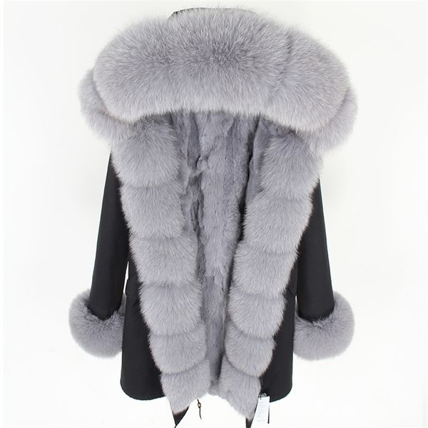 women pure cotton jacket real rabbit lined long jacket new collar park's coats fur coat 201112, Black
women pure cotton jacket real rabbit lined long jacket new collar park's coats fur coat 201112, Black