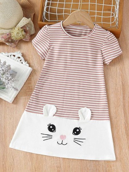toddler girls striped print cartoon embroidery 3d ears design puff sleeve dress she, Red;yellow
toddler girls striped print cartoon embroidery 3d ears design puff sleeve dress she, Red;yellow