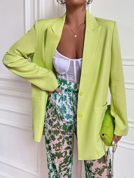 peak collar pocket patched blazer i7xw#, White