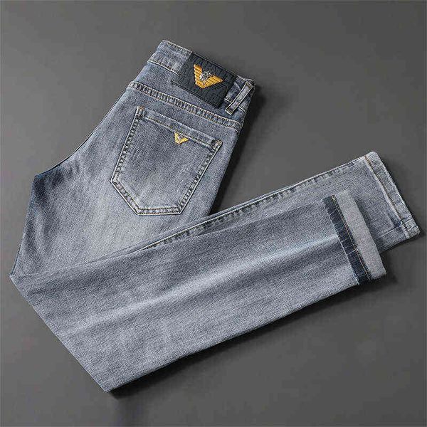 luxury light european fashion brand jeans for young men korean version casual slim fit feet elastic cotton spring and summer thin, Blue
luxury light european fashion brand jeans for young men korean version casual slim fit feet elastic cotton spring and summer thin, Blue