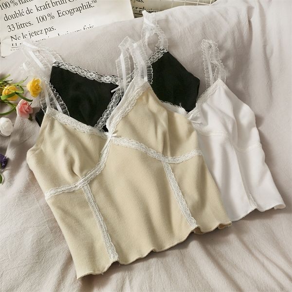 summer lace cami women autumn lace stitching short camisole women's slim vintage vest trend camis women 210316, Black;white
summer lace cami women autumn lace stitching short camisole women's slim vintage vest trend camis women 210316, Black;white