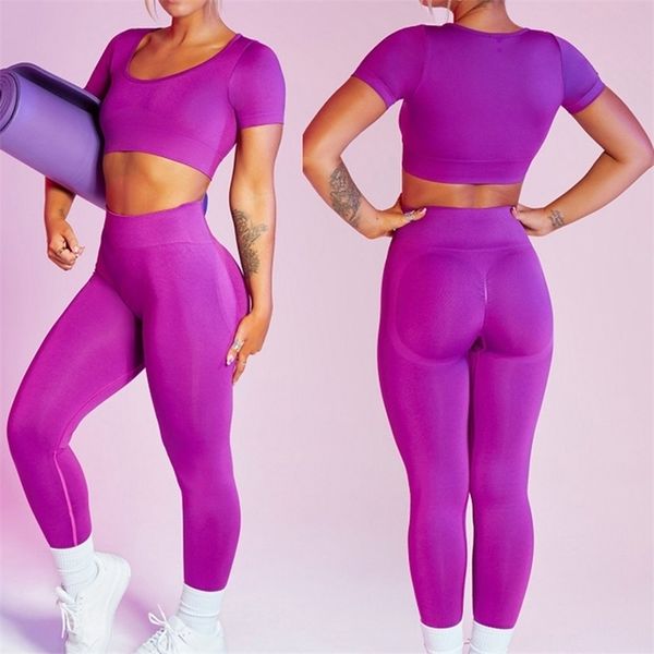 solid 2pcs seamless yoga set workout clothes for women high waist sportwear running fitness gym activewear sport 220330, Gray
solid 2pcs seamless yoga set workout clothes for women high waist sportwear running fitness gym activewear sport 220330, Gray