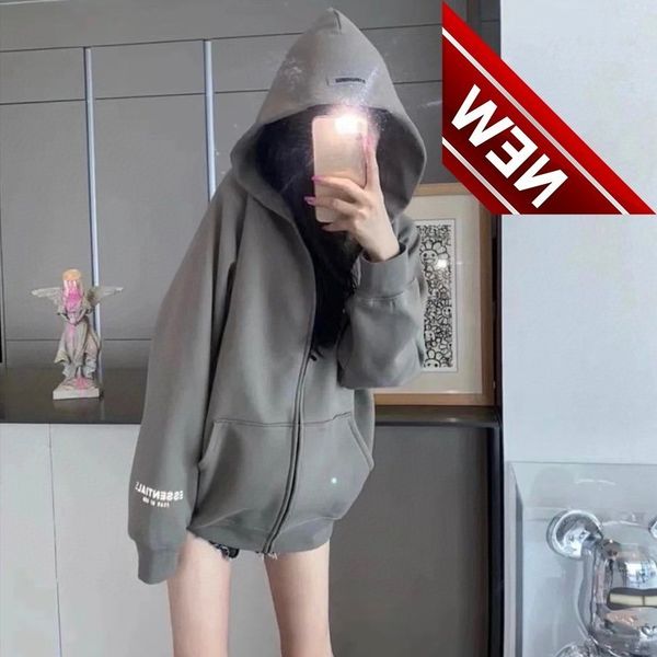 fg ess double thread zipper hooded reflective cardigan sweater men's and women's silicone letter high street loose trend coat, Black
fg ess double thread zipper hooded reflective cardigan sweater men's and women's silicone letter high street loose trend coat, Black