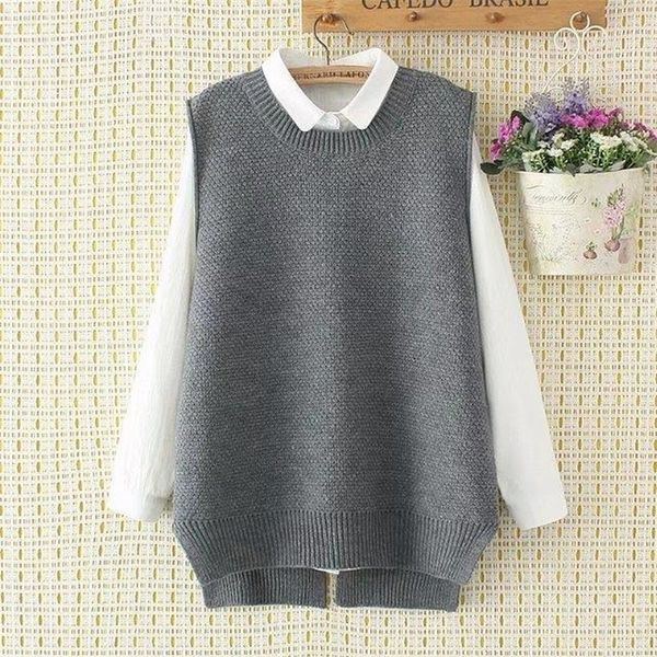autumn korean knitted vest sweaters women casual pure color sleeveless back bandage irregular hem loose female chic sweater 201202, White;black
autumn korean knitted vest sweaters women casual pure color sleeveless back bandage irregular hem loose female chic sweater 201202, White;black
