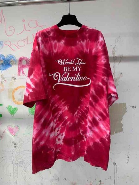 women's t-shirt niche spring summer loose tie dye printed couple t-shirt love letter trend short sleeve women and men, White
women's t-shirt niche spring summer loose tie dye printed couple t-shirt love letter trend short sleeve women and men, White