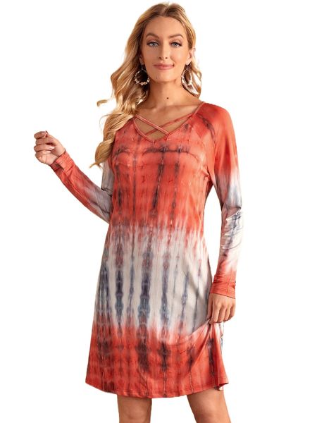 emery rose criss cross tie dye raglan sleeve dress e2fd#, Black;gray
emery rose criss cross tie dye raglan sleeve dress e2fd#, Black;gray