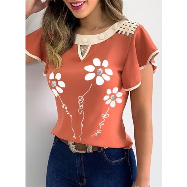 women fashion ruffled short sleeves chiffon shirts floral print round neck casual slim fit blouse s-5xl 220407, White
women fashion ruffled short sleeves chiffon shirts floral print round neck casual slim fit blouse s-5xl 220407, White