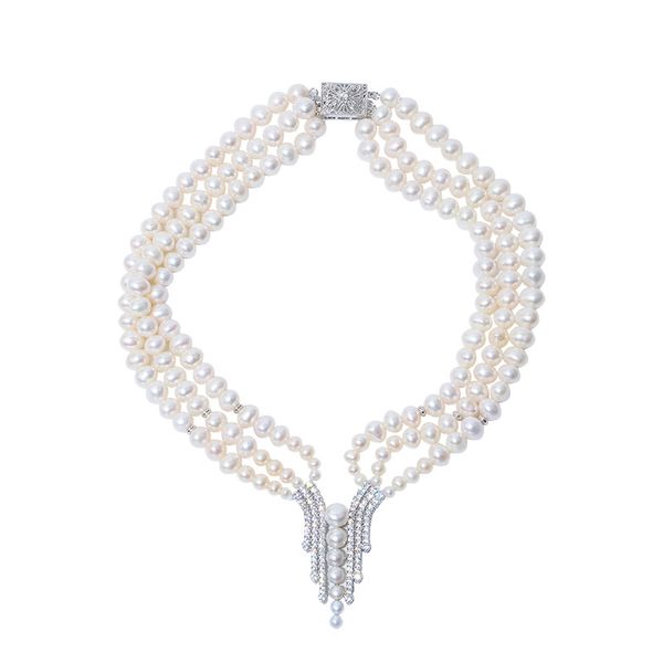 chains luxury fashion crystal micro pave setting 3 layer pearl necklaces for women wedding party accessories jewellery, Silver
chains luxury fashion crystal micro pave setting 3 layer pearl necklaces for women wedding party accessories jewellery, Silver