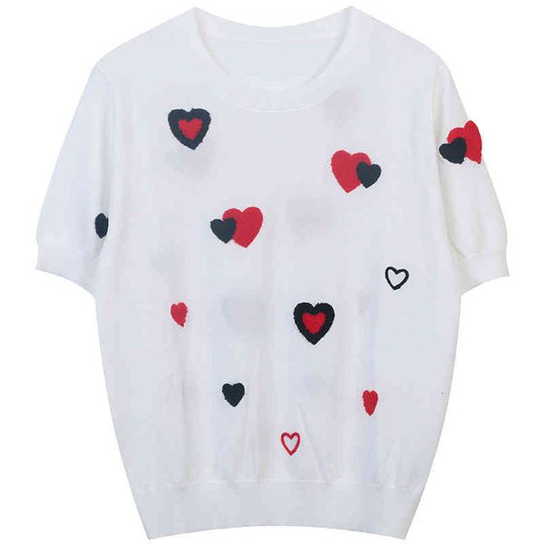 women's sweaters t-shirt women's spring 2022 black and white full body love embroidery collage sweet aging knitted pullover thin e, White;black
women's sweaters t-shirt women's spring 2022 black and white full body love embroidery collage sweet aging knitted pullover thin e, White;black