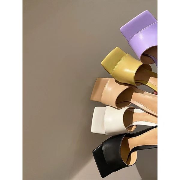 designer sandals women shoes luxury stretch leather sandal mules square toes slender heel eu34-40 with box indoor outdoor holiday, Black
designer sandals women shoes luxury stretch leather sandal mules square toes slender heel eu34-40 with box indoor outdoor holiday, Black