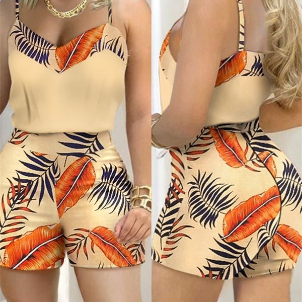women fashion casual two-piece set suits wear female print spaghetti strap & shorts 220509, White
women fashion casual two-piece set suits wear female print spaghetti strap & shorts 220509, White