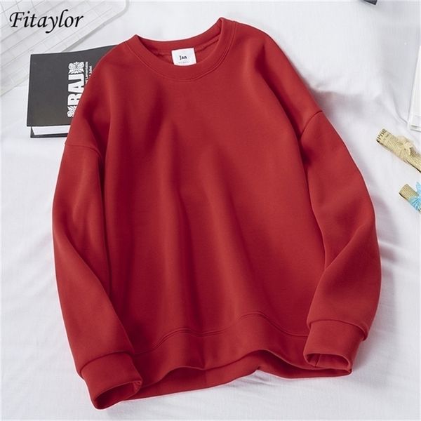 fitaylor solid sweatshirts autumn winter women long sleeve o neck pullovers oversize woollen liner warm loose 201208, Black
fitaylor solid sweatshirts autumn winter women long sleeve o neck pullovers oversize woollen liner warm loose 201208, Black