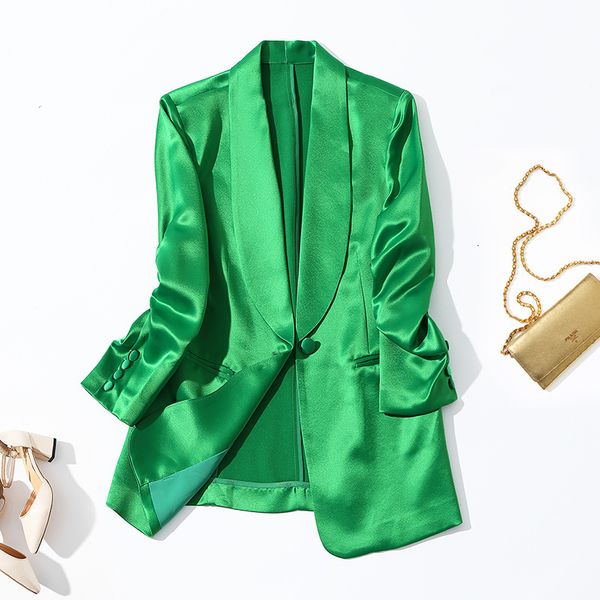 women's suits & blazers high sense acetate satin green fruit collar women's suit coat solid color one button temperament slzf, White;black
women's suits & blazers high sense acetate satin green fruit collar women's suit coat solid color one button temperament slzf, White;black