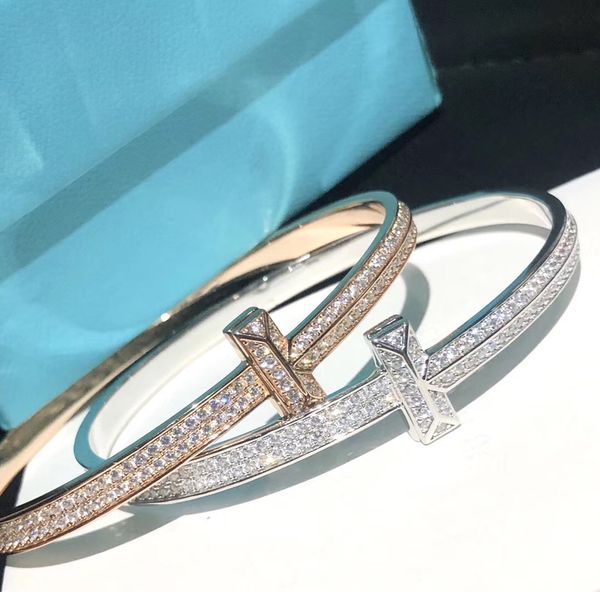 luxury designer women's bracelet cuff set with diamonds tf s925 sterling silver gift box, White
luxury designer women's bracelet cuff set with diamonds tf s925 sterling silver gift box, White
