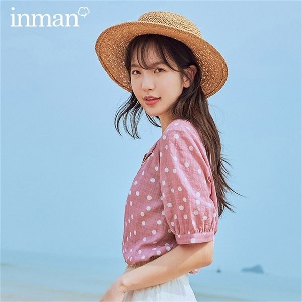 inman summer new arrival sweet french style square collar wave point single-breasted short sleeve blouse lj200811, White
inman summer new arrival sweet french style square collar wave point single-breasted short sleeve blouse lj200811, White
