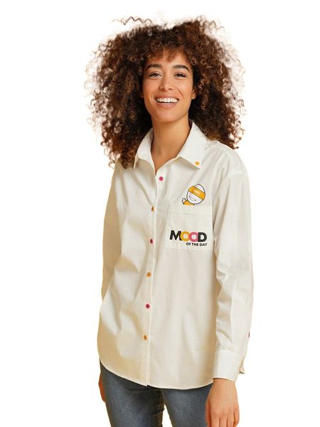 x psychodon by ysy 1 pc slogan & cartoon graphic collar button front blouse i9b4#, White
x psychodon by ysy 1 pc slogan & cartoon graphic collar button front blouse i9b4#, White