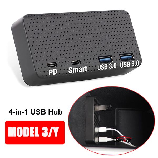 car usb hub for tesla model 3 /y 4 ports type-c docking extension splitter connector station center charger pad auto accessories
car usb hub for tesla model 3 /y 4 ports type-c docking extension splitter connector station center charger pad auto accessories