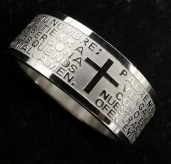 band rings gold silver stainless steel english lord's prayer cross etaching polishing ring
band rings gold silver stainless steel english lord's prayer cross etaching polishing ring