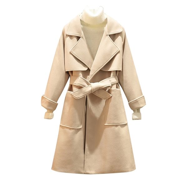 big yards new winter cloth coat long woolen cloth overcoat women trench outwear belt pocket warm outfit fashion lj200928, Black
big yards new winter cloth coat long woolen cloth overcoat women trench outwear belt pocket warm outfit fashion lj200928, Black