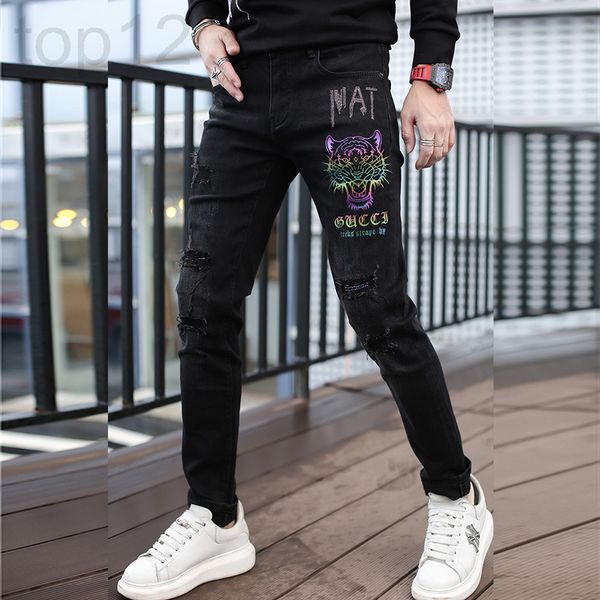 men's jeans designer 2022 spring and summer new denim pants men's personality trend tiger head printing drill fashion leggings 8jz, Blue
men's jeans designer 2022 spring and summer new denim pants men's personality trend tiger head printing drill fashion leggings 8jz, Blue
