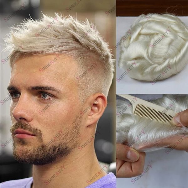 platinum blonde 100% human hair v-loop pu 120-130% density toupee for men 0.06mm skin base hairs prosthesis for mens, Black
platinum blonde 100% human hair v-loop pu 120-130% density toupee for men 0.06mm skin base hairs prosthesis for mens, Black