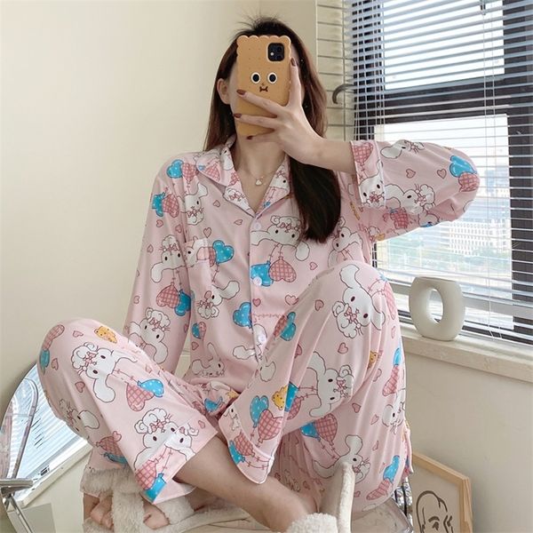caiyier winter women pajamas suit long sleeve trousers lounge lovely girls cartoon rabbit loose cardigan sleepwear homewear 2xl 220329, Black;red
caiyier winter women pajamas suit long sleeve trousers lounge lovely girls cartoon rabbit loose cardigan sleepwear homewear 2xl 220329, Black;red