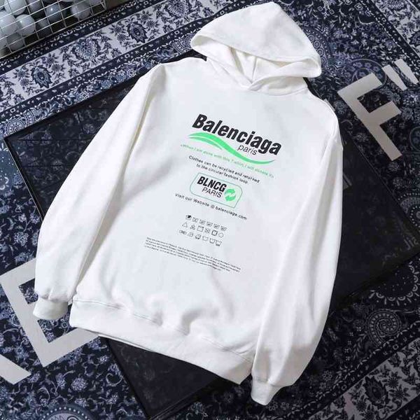 hoodies balencaigas'ss's designer men's sweater paris light luxury fashion brand family environmental protection theme wave p, Black
hoodies balencaigas'ss's designer men's sweater paris light luxury fashion brand family environmental protection theme wave p, Black