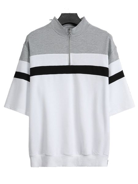 men colorblock half zip sweatshirt n9xm#, Black 
men colorblock half zip sweatshirt n9xm#, Black