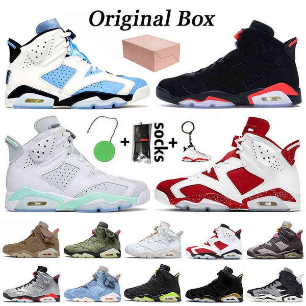 2022 unc home jumpman 6 mens basketball shoes 6s mint black infrared 23 red or