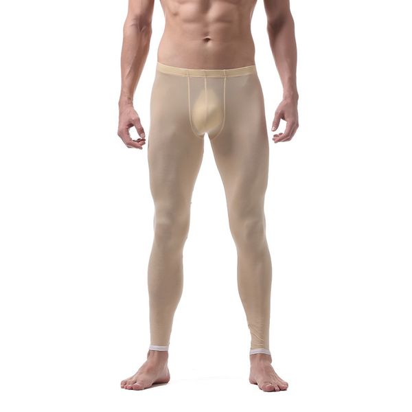 men thermal underwear ultra-thin high elasticity leggings slim silk long pants u pouch underpants, Black;white
men thermal underwear ultra-thin high elasticity leggings slim silk long pants u pouch underpants, Black;white