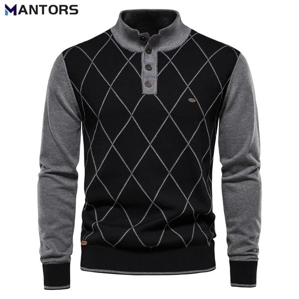 mantors autumn winter mens vintage plaid sweater cotton knitted stand collar pullover casual business sweaters fashion 220817, White;black
mantors autumn winter mens vintage plaid sweater cotton knitted stand collar pullover casual business sweaters fashion 220817, White;black