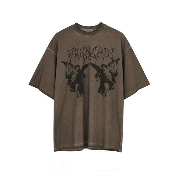 european and american trend y2k high street short-sleeved angel t-shirt female dark oversized fried 220321, White
european and american trend y2k high street short-sleeved angel t-shirt female dark oversized fried 220321, White