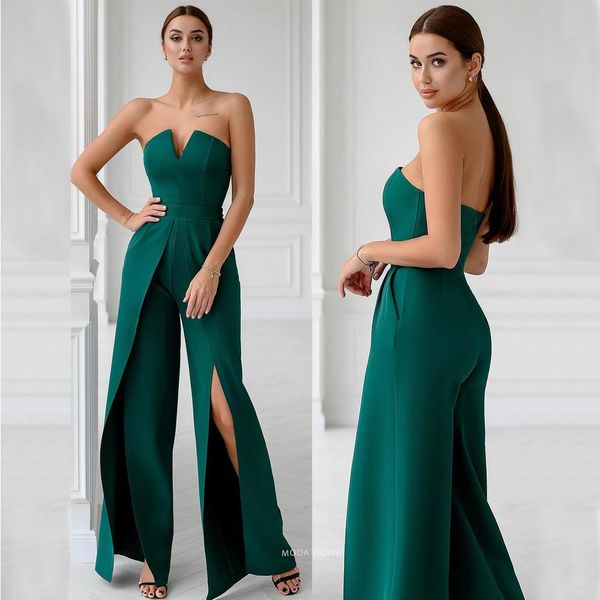 fashion hunter jumpsuits prom dresses v neck sleeveless split pants evening gowns floor length plus size satin women formal wear, Black
fashion hunter jumpsuits prom dresses v neck sleeveless split pants evening gowns floor length plus size satin women formal wear, Black