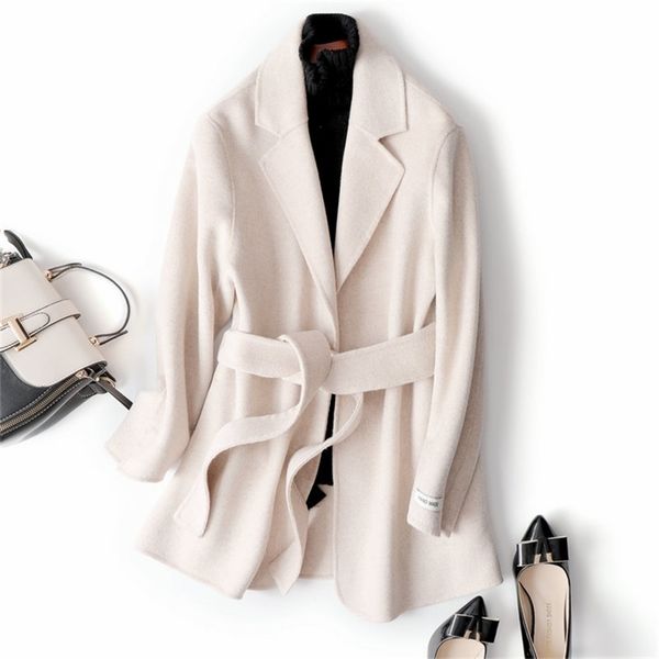mozuleva double cashmere winter woolen coat for women beige color korean simple short style wool coats 201222, Black
mozuleva double cashmere winter woolen coat for women beige color korean simple short style wool coats 201222, Black