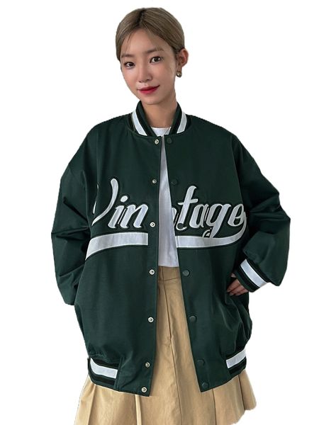 dazy letter graphic striped trim drop shoulder bomber jacket 43ok#, Black;brown
dazy letter graphic striped trim drop shoulder bomber jacket 43ok#, Black;brown