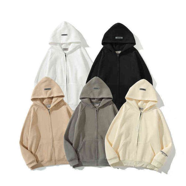 men's women's sweater multi thread essentials reflective zipper cardigan hoodie fog men's and women's loose coat trendy, Black
men's women's sweater multi thread essentials reflective zipper cardigan hoodie fog men's and women's loose coat trendy, Black