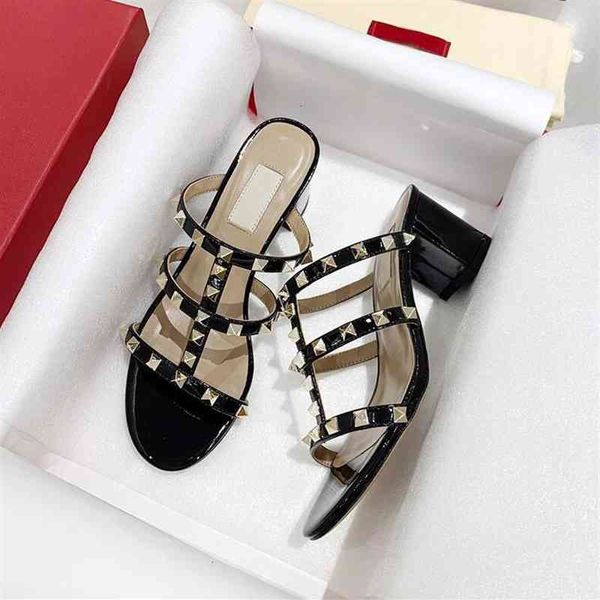 designer sandals classic women half slippers cowhide 100% leather rivet thick heels metal slides woman shoe beach lazy high heeled323u kcc3, Black
designer sandals classic women half slippers cowhide 100% leather rivet thick heels metal slides woman shoe beach lazy high heeled323u kcc3, Black
